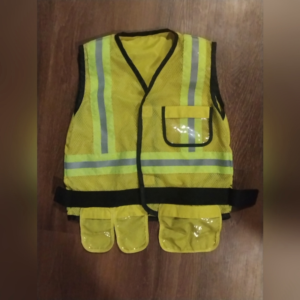 Kids play construction safety vest